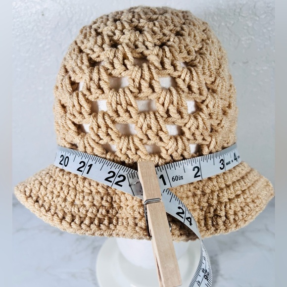 Tan Crochet Bucket Hat - Picture 5 of 7